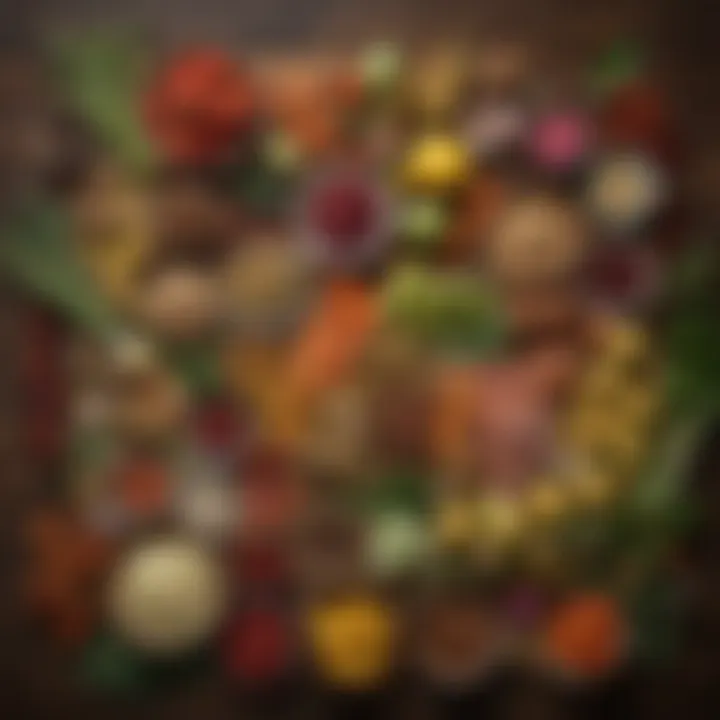 An assortment of fresh, local ingredients that embody the essence of Guyanese flavor.