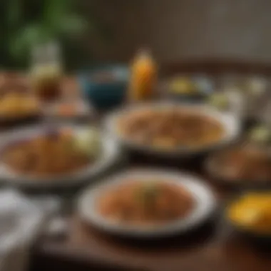 An inviting table setting featuring a beautifully plated Guyanese meal.