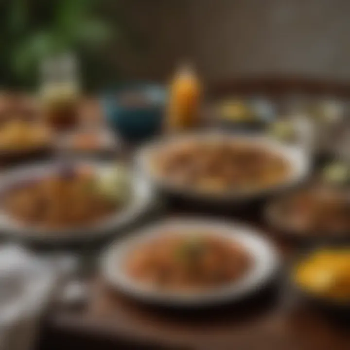 An inviting table setting featuring a beautifully plated Guyanese meal.