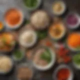 A colorful array of fresh ingredients representing Vietnamese cuisine.