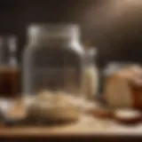 A beautifully crafted sourdough starter jar showcasing the bubbling fermentation process.