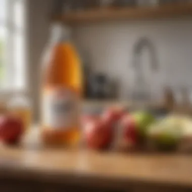 A clean home environment showcasing apple cider vinegar as a natural cleaning agent.