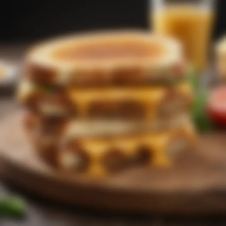 A gourmet grilled cheese sandwich highlighting the panini cooker's capabilities