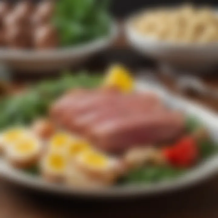 A close-up of the essential components of Tuna Nicoise