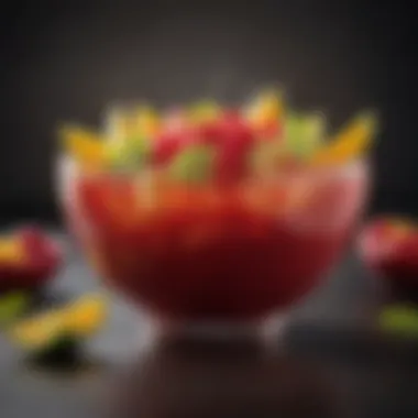 Vibrant fruit punch served in a contemporary bowl