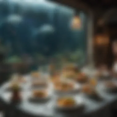 Diverse Culinary Offerings at Underwater Restaurants An elegant table setting showcasing a diverse culinary presentation.