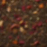 A close-up of an exotic loose leaf tea blend featuring vibrant colors and textures.