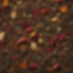 A close-up of an exotic loose leaf tea blend featuring vibrant colors and textures.