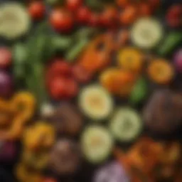 A colorful assortment of fresh vegetables ready for grilling