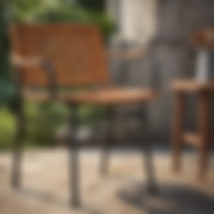 Various materials used in vintage patio furniture, showcasing craftsmanship