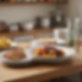 Elegant set of Williams Sonoma pantry plates displayed on a wooden table.