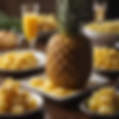 An array of dishes enhanced with pineapple juice