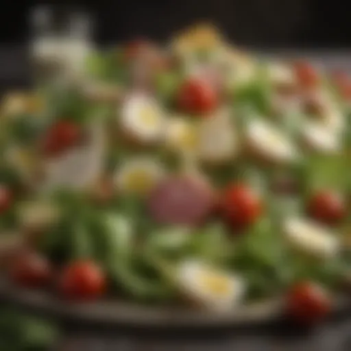 An assortment of fresh ingredients for Caesar salad