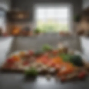 A cozy kitchen with a variety of healthy food ingredients laid out