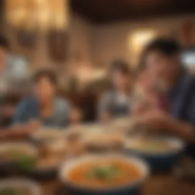 A cheerful group enjoying a meal at a local Chinese eatery.