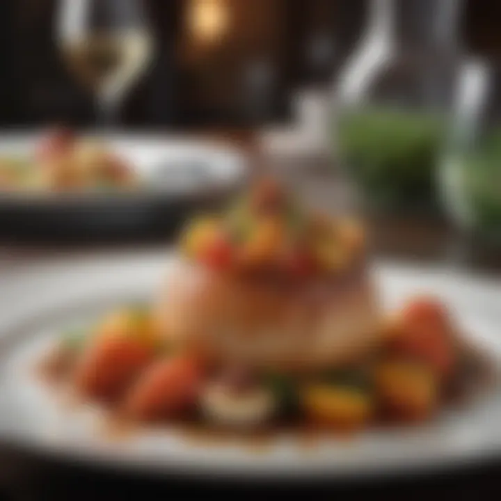 A close-up of a delectable gourmet dish presented elegantly.