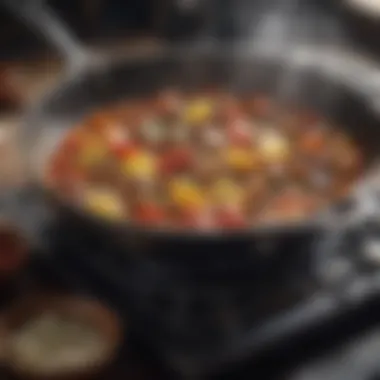 Sautéing: Quick and Flavorful Meals A skillet with vibrant ingredients sautéing.
