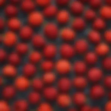 Colorful display of berries high in vitamin C content