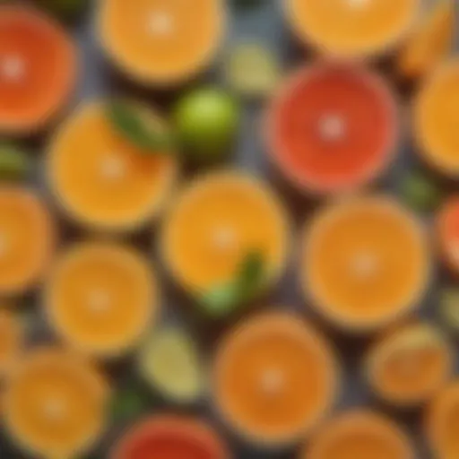 Vibrant assortment of citrus fruits rich in vitamin C