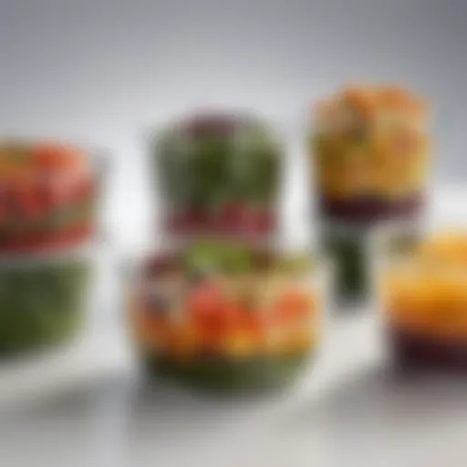 Stylish glass salad container showcasing vibrant ingredients