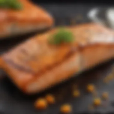 Perfectly Grilled Salmon with Golden Crust Perfectly grilled salmon with a golden crust