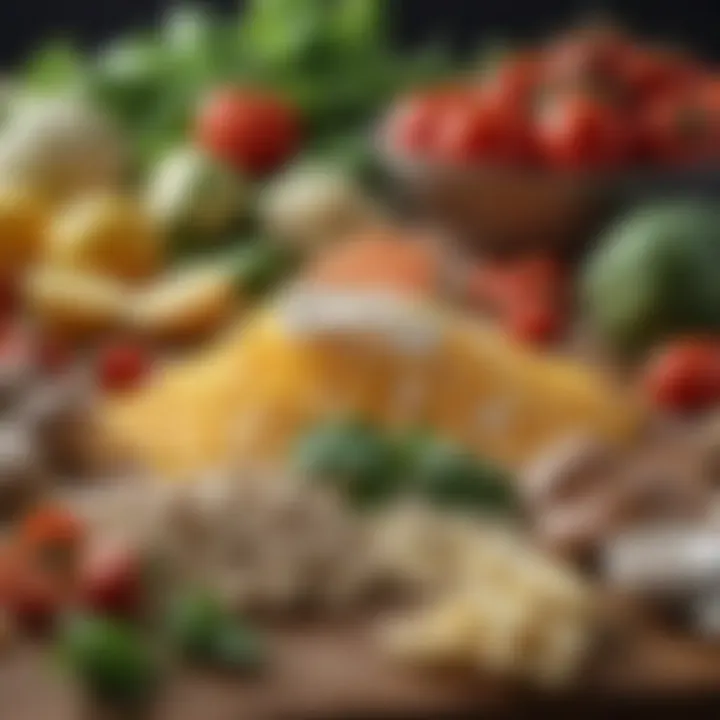 Close-up of fresh ingredients ready for processing