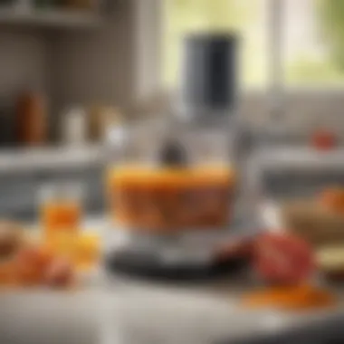 An open food processor showcasing its functional components