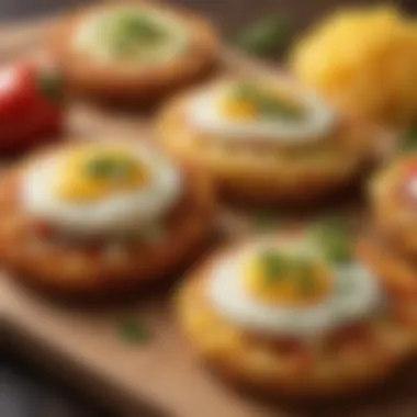 Tasty Hashbrown Toppings A variety of hashbrown toppings including cheese, onions, and peppers