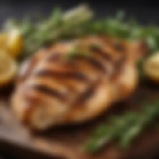 Grilled chicken breast with herbs and spices