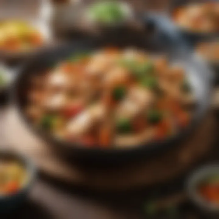 Chicken breast stir-fry with colorful vegetables