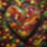 A vibrant assortment of heart-healthy fruits and vegetables showcasing their colors and textures.