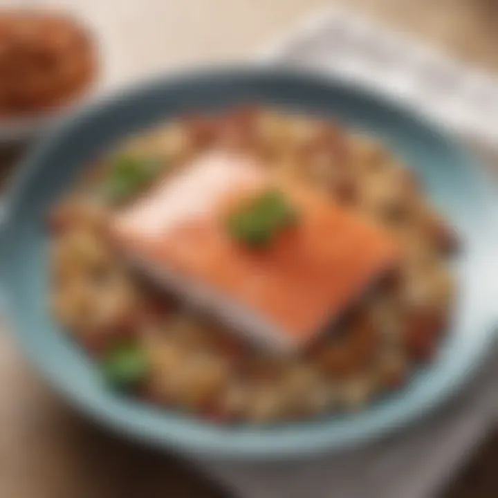 An inviting plate featuring lean proteins like fish, legumes, and nuts presented artfully.