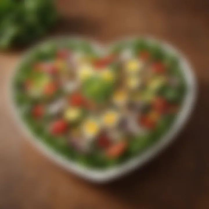 A beautifully crafted salad showcasing a variety of leafy greens and toppings, reflecting a balanced meal.
