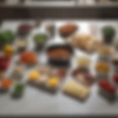 Quick and simple meal prep tools laid out on a countertop.