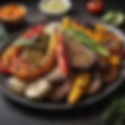 Colorful assortment of grilled vegetables on a plate