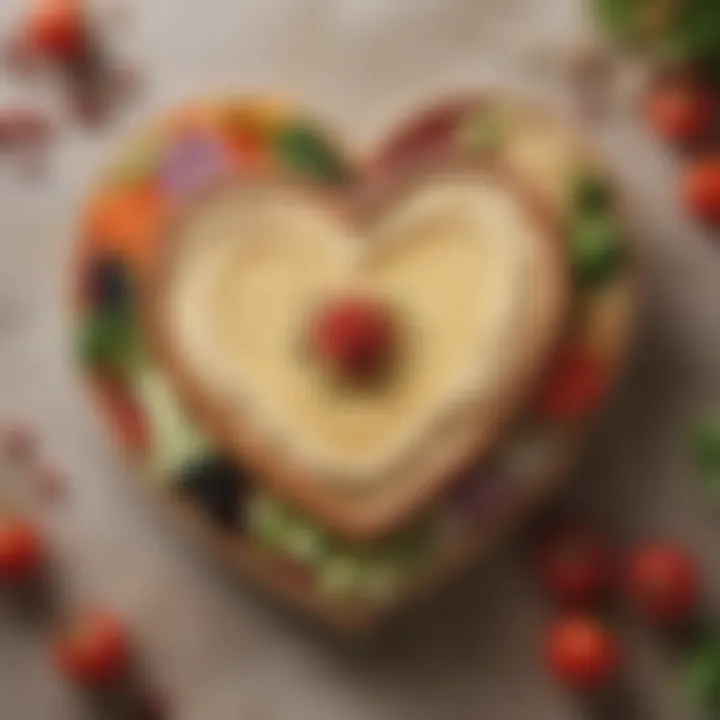 A heart-shaped arrangement showcasing heart-healthy ingredients