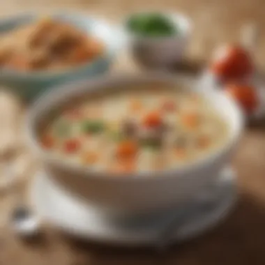 Comforting rice soup with vegetables and spices