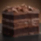 Close-up of moist Hershey's Special Dark Cake slice showcasing rich chocolate layers