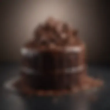 Elegant presentation of Hershey's Special Dark Cake garnished with chocolate shavings