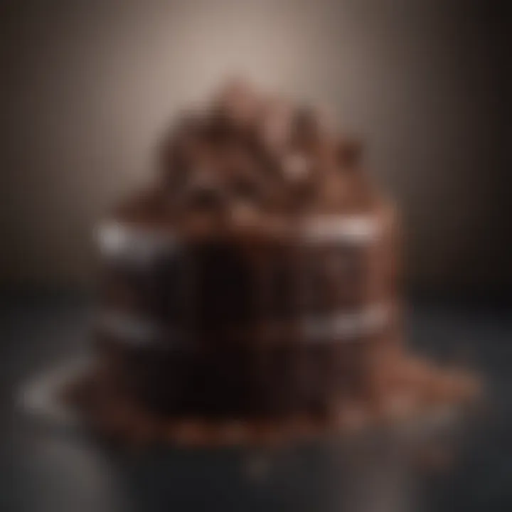 Elegant presentation of Hershey's Special Dark Cake garnished with chocolate shavings