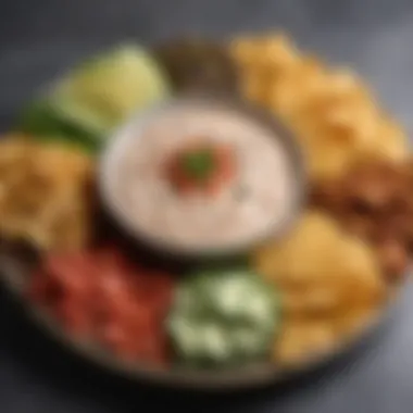 Appetizing Dip Platter with Hidden Valley Spicy Ranch A beautifully arranged spicy ranch dip platter with assorted appetizers