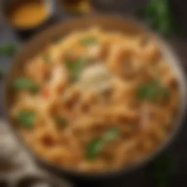 Delicious Pasta Dish with Hidden Valley Spicy Ranch A delicious spicy ranch pasta dish garnished with fresh herbs