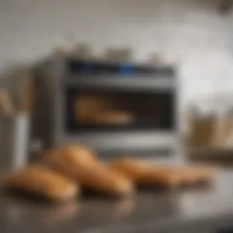 Stylish high temperature oven mitts displayed on a kitchen counter