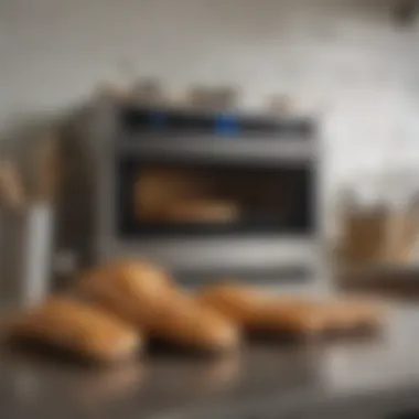 Stylish high temperature oven mitts displayed on a kitchen counter