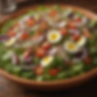 A colorful salad garnished with ranch seasoning