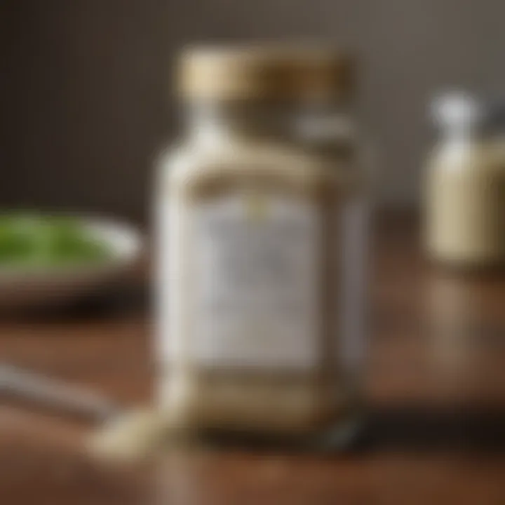 A neatly arranged jar filled with homemade ranch seasoning blend