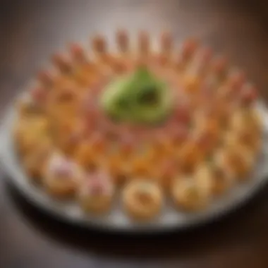 Artfully arranged appetizers on a platter