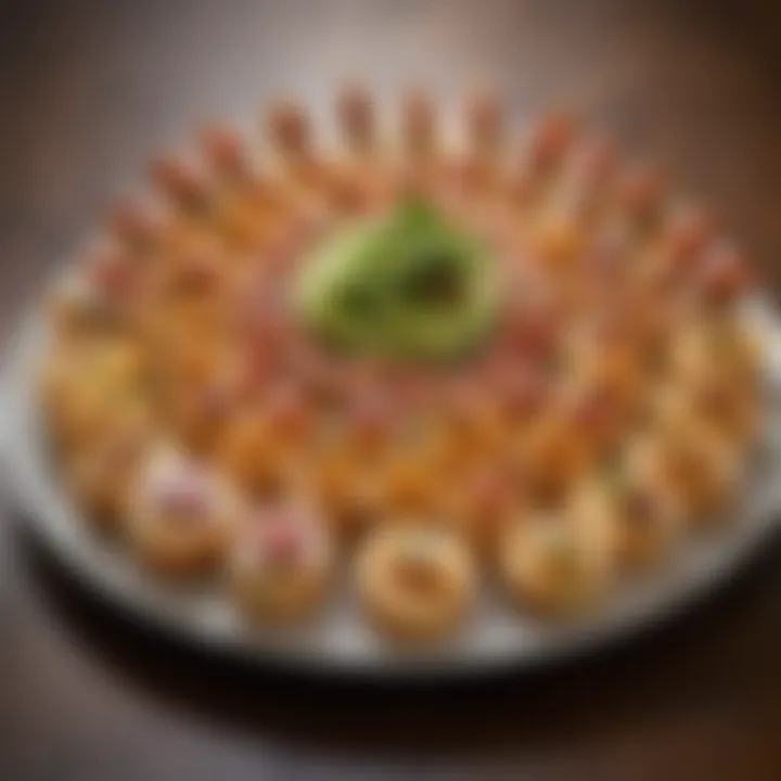 Artfully arranged appetizers on a platter