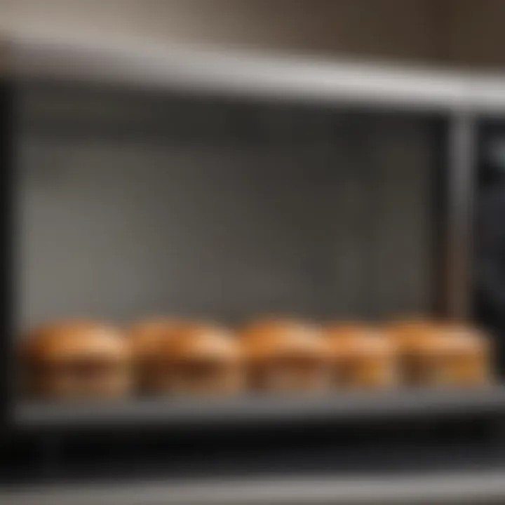 A microwave display showing the correct heating time for sliders.