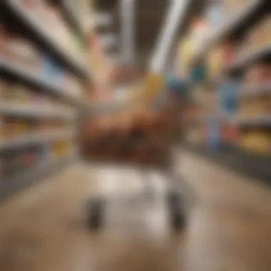 A shopping cart filled with products reflecting discounts from coupons.